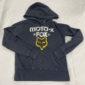 Fox Racing Moto-X 1974 Pullover Hoodie Charcoal Grey Small Graphic Sweatshirt